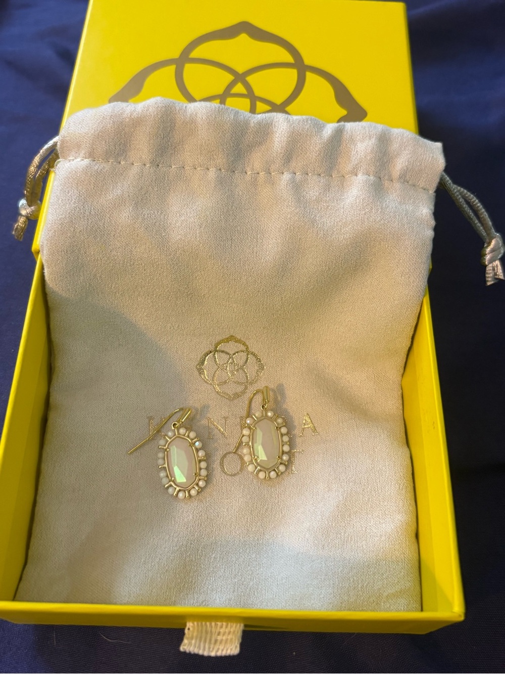 Kendra Scott Gold iridescent Opalescent Drop Earrings